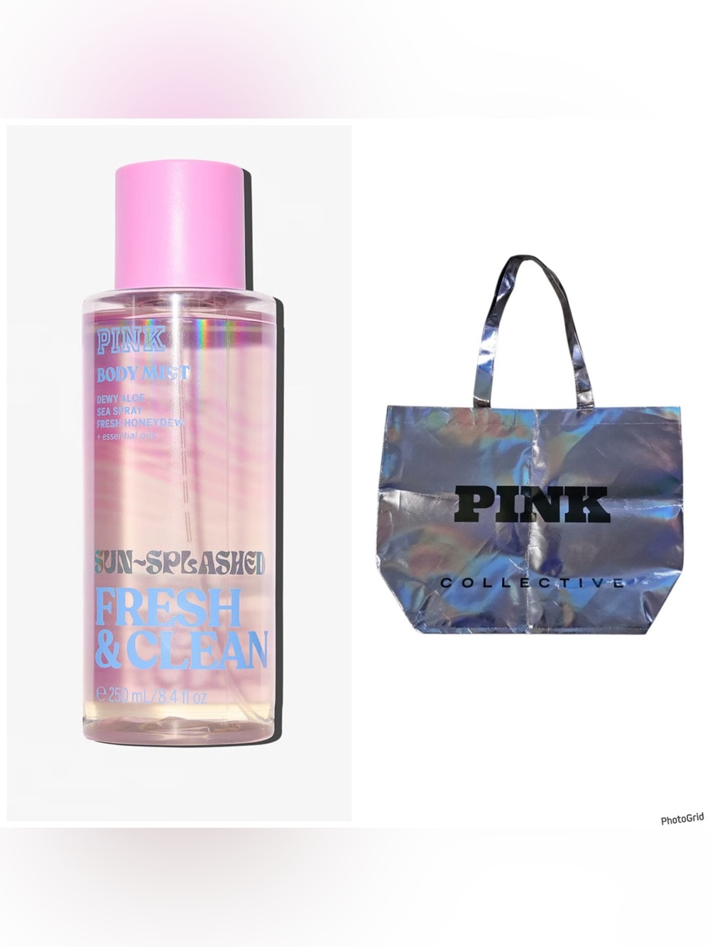 PINK Victoria's Secret Fresh & Clean Sun-Splashed Body Mist - Pink & bag